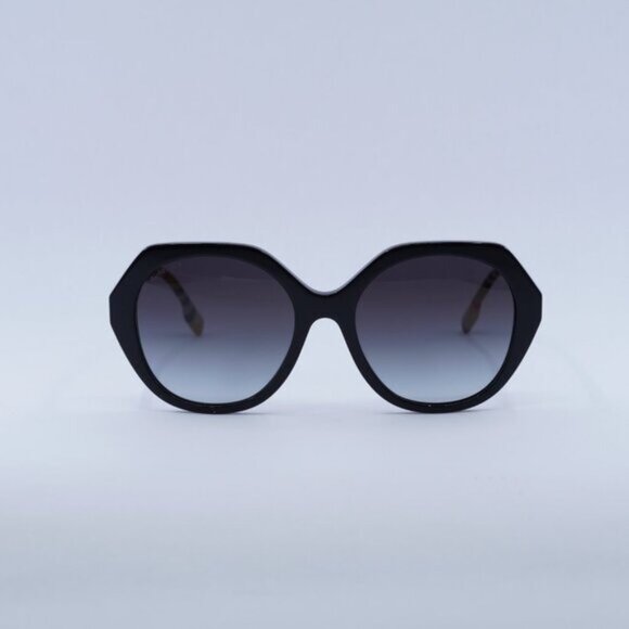 Burberry BE4375 38538G Sunglasses Black Square Frame, Grey Lenses